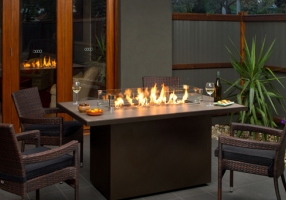 Gas Fire Table - Dining, In Stock