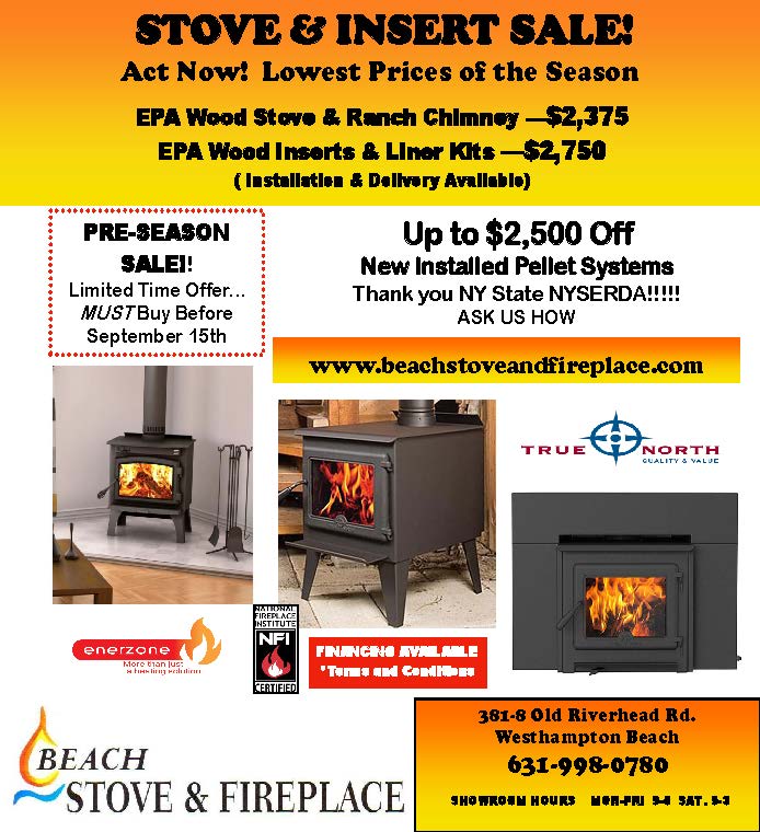 Stove and insert sale info sheet